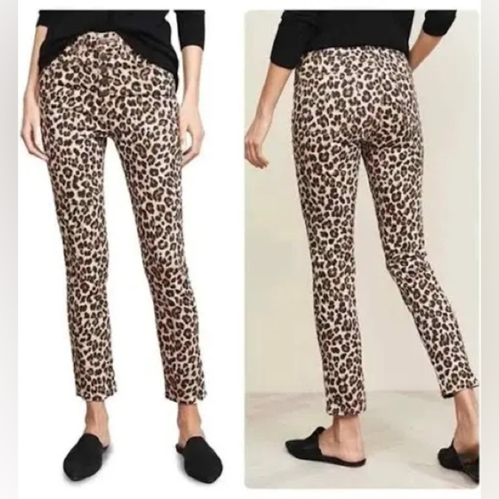 Veronica Beard Leopard Print Ankle Pants - Beige, Black - Picture 2 of 6